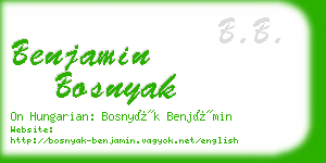 benjamin bosnyak business card